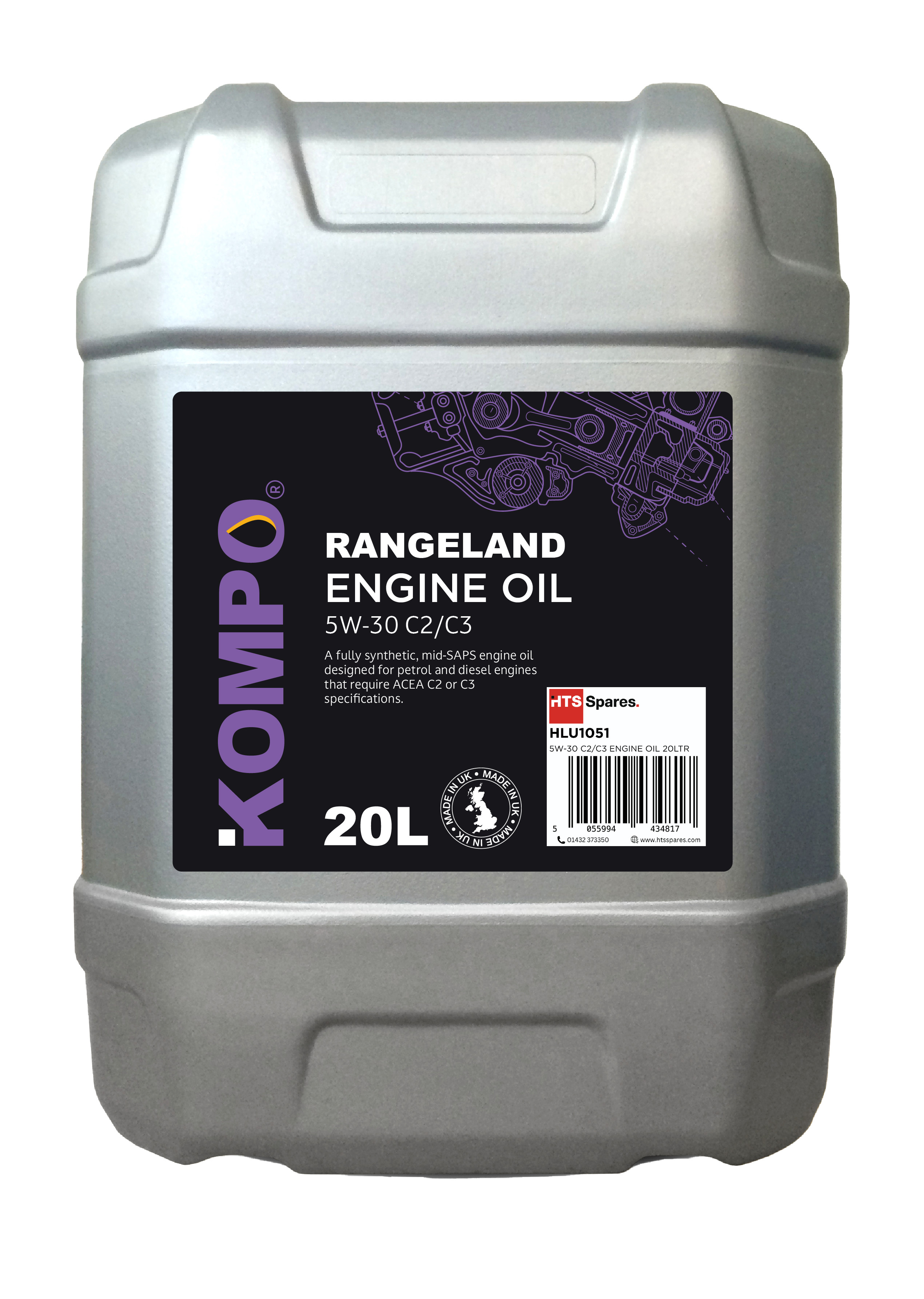 5W-30 C2/C3 Engine Oil – 20L | Fully Synthetic Mid-Saps Motor Oil